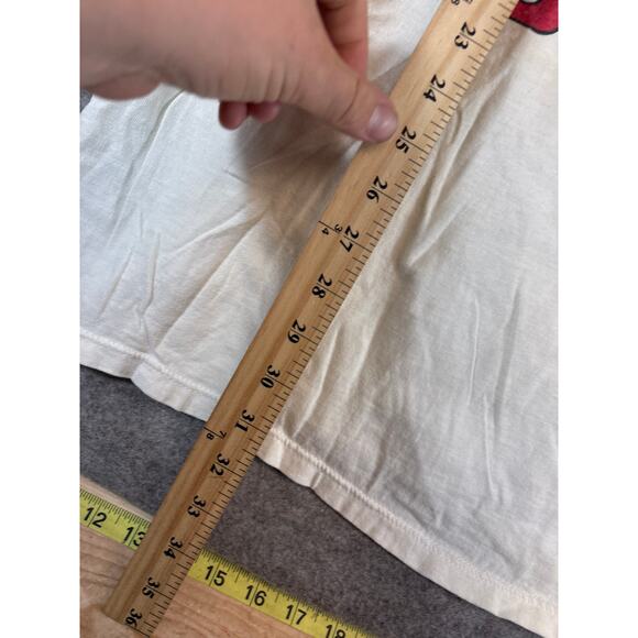 VINTAGE 90s Chicago Bulls NBA Shirt Men 2XL White Graphic Starter Basketball Tee - Picture 3 of 9